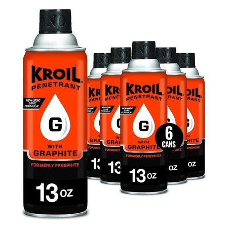 Kroil 13 Oz. Penetrant with Graphite Aerosol (aka Penephite) Rust-Loosening, Hi Temp, 6PK AZPH132C6